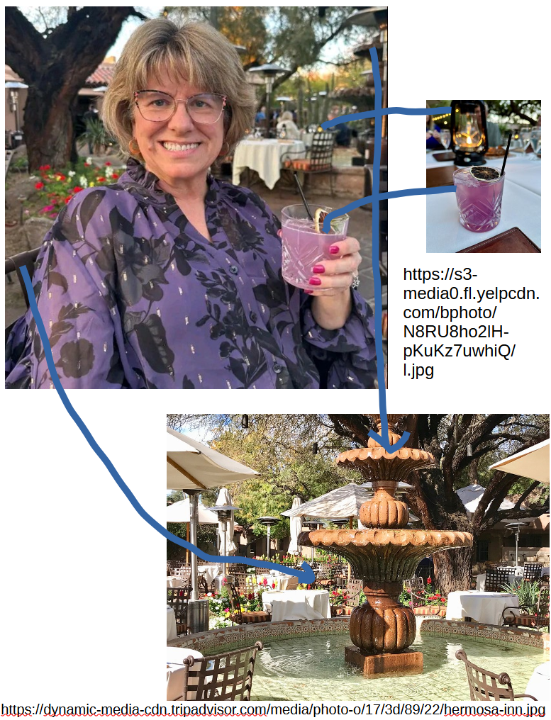 Janet's annotated profile photo from LON's at the Hermosa Inn in Paradise Valley, Arizona.